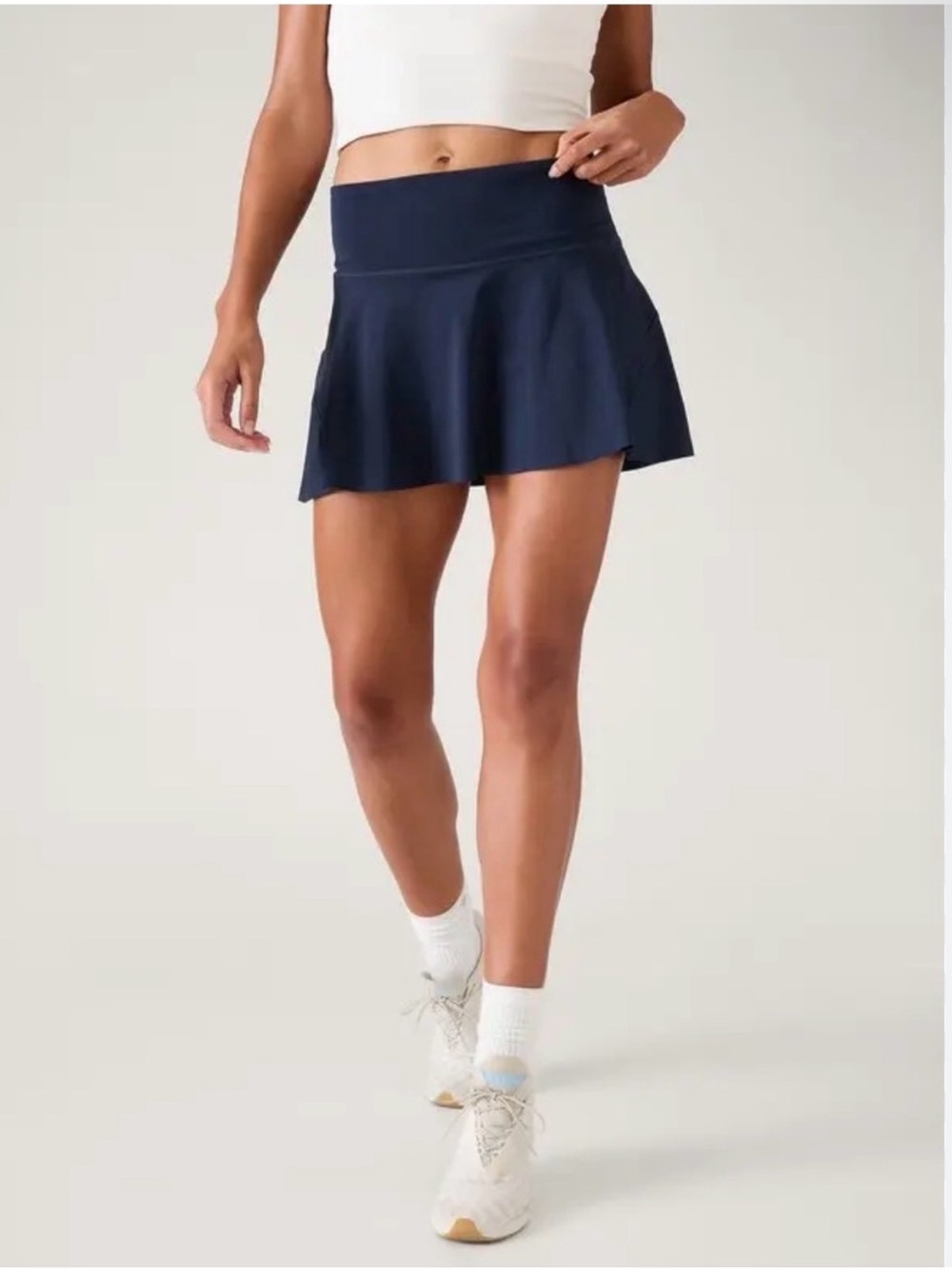 Athleta Ace Tennis Skort 13.5" Navy Blue Athletic Pleated Golf Skirt Shorts XL